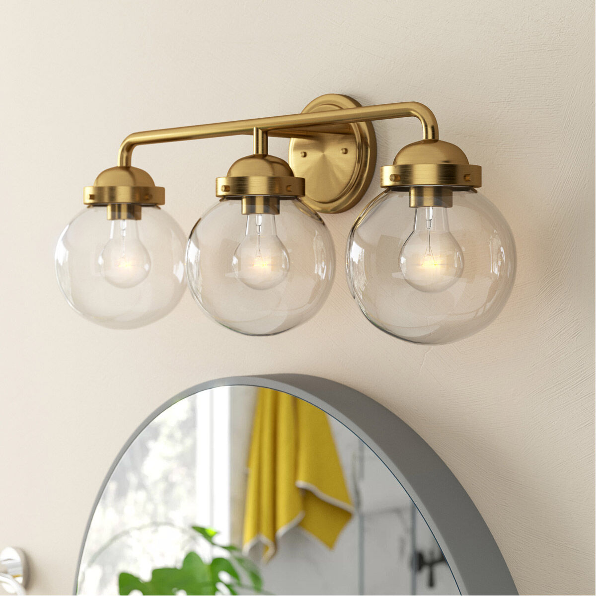 Designers Fountain 95903 BG Knoll Three Light Bath Bar Brushed Gold